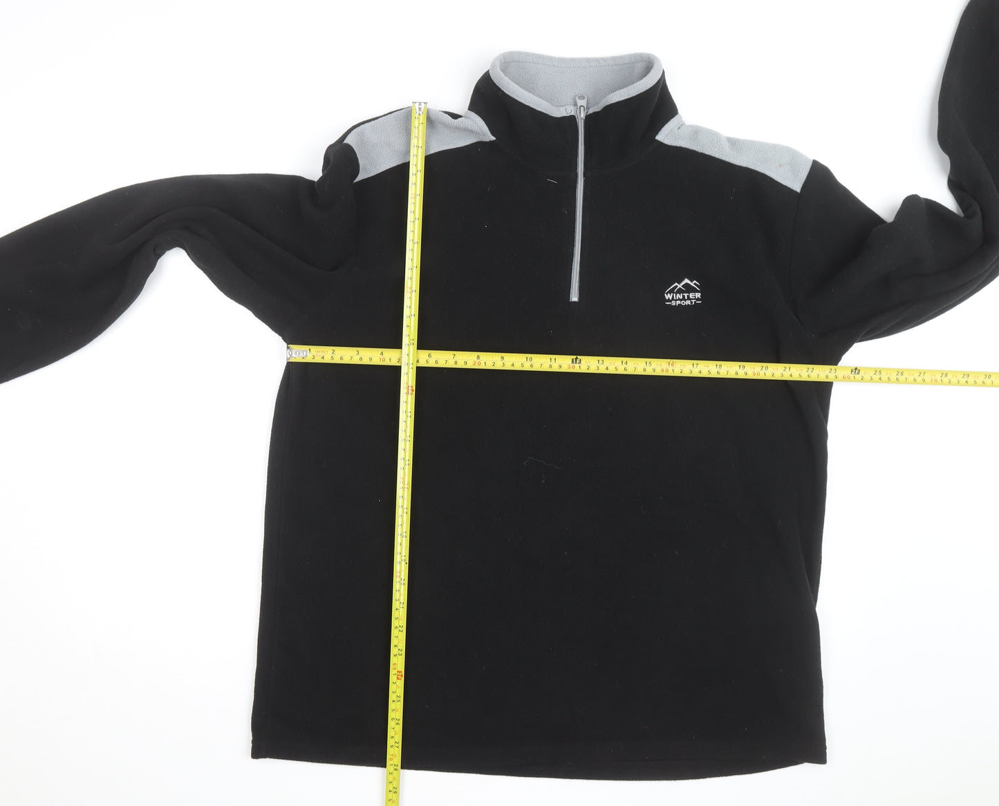 Atlas For Men Black Fleece 1/4 Zip Pullover Sweatshirt Size L