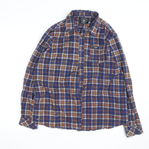 Kensington Eastside Men's Blue Plaid Flannel Button-Up Shirt XL