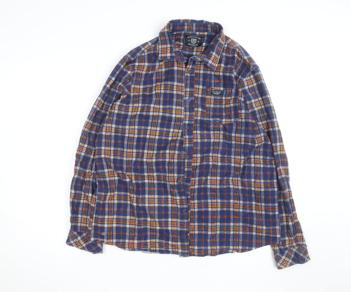 Kensington Eastside Men's Blue Plaid Flannel Button-Up Shirt XL