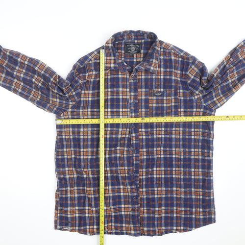 Kensington Eastside Men's Blue Plaid Flannel Button-Up Shirt XL