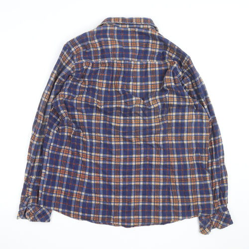 Kensington Eastside Men's Blue Plaid Flannel Button-Up Shirt XL