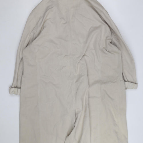 Inchino Women's Beige Long Trench Coat Size M Classic Cotton