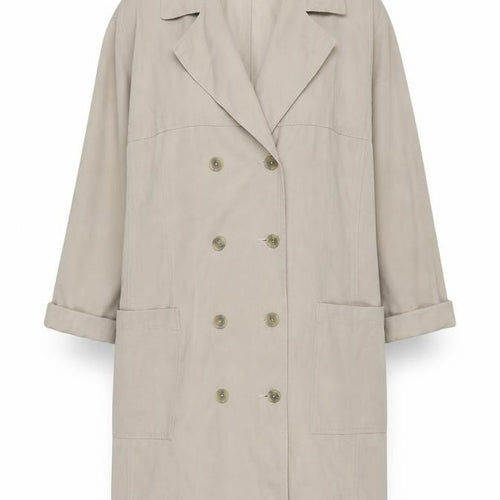 Inchino Women’s Beige Long Trench Coat M Cotton Buttoned