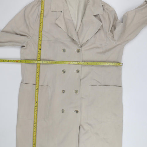 Inchino Women’s Beige Long Trench Coat M Cotton Buttoned