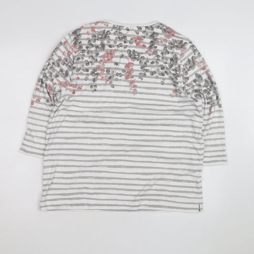 Tigi Womens Multicoloured Floral Stripe Jersey Top Size 18