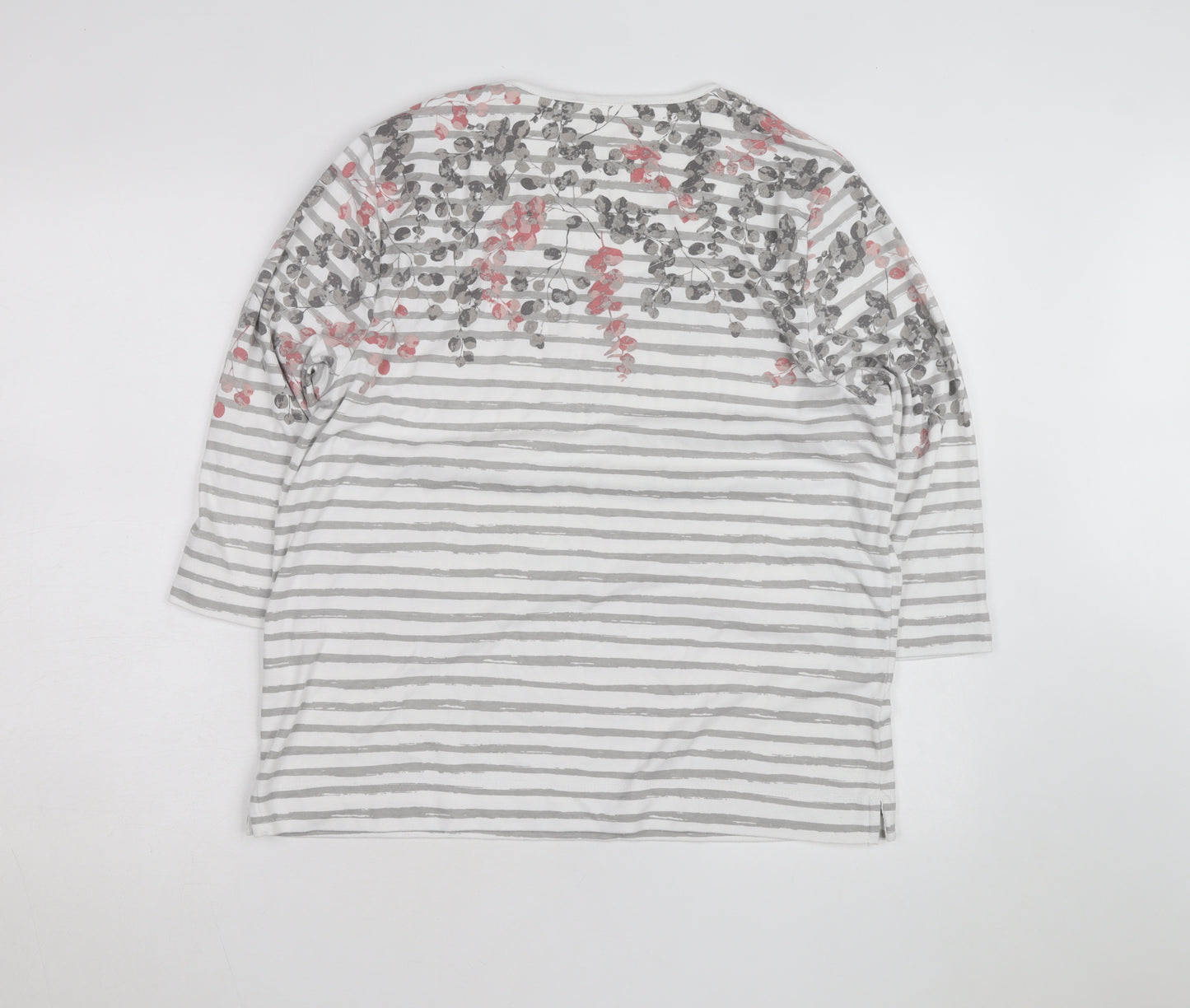 Tigi Womens Multicoloured Floral Stripe Jersey Top Size 18