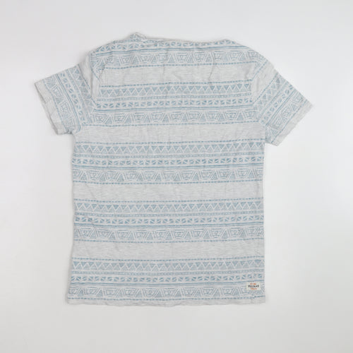 SoulCal & Co Men's Grey Aztec Print Crew Neck Short Sleeve T-Shirt M
