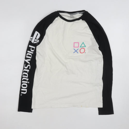 Diffused PlayStation Men's White XS Long Sleeve Graphic Top