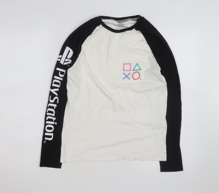 Diffused PlayStation Men's White XS Long Sleeve Graphic Top