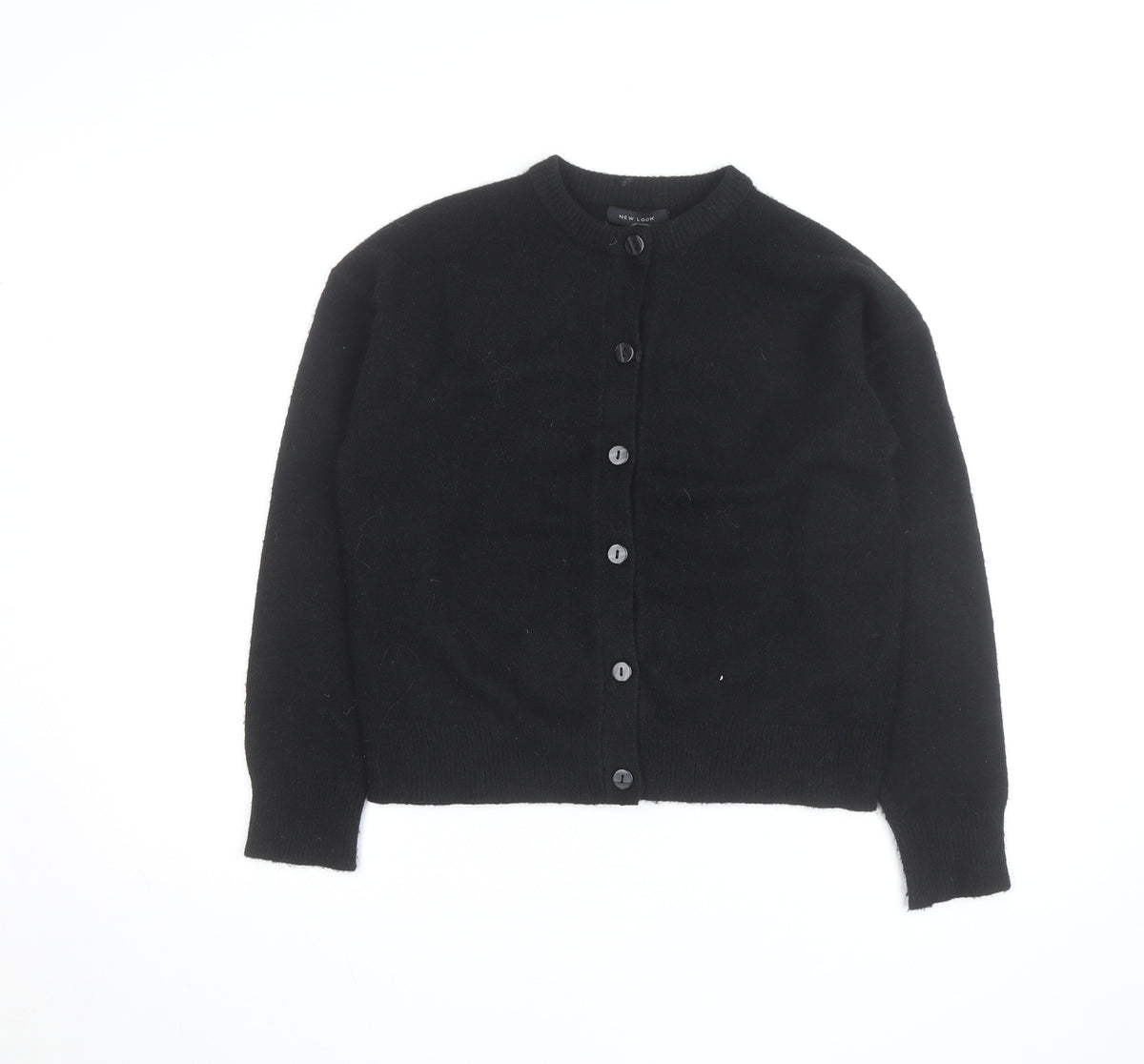 New Look Men’s Black S Button-Up Cardigan Knit Jumper