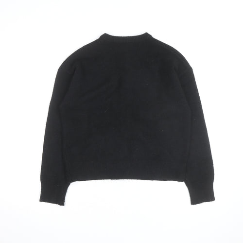 New Look Men’s Black S Button-Up Cardigan Knit Jumper
