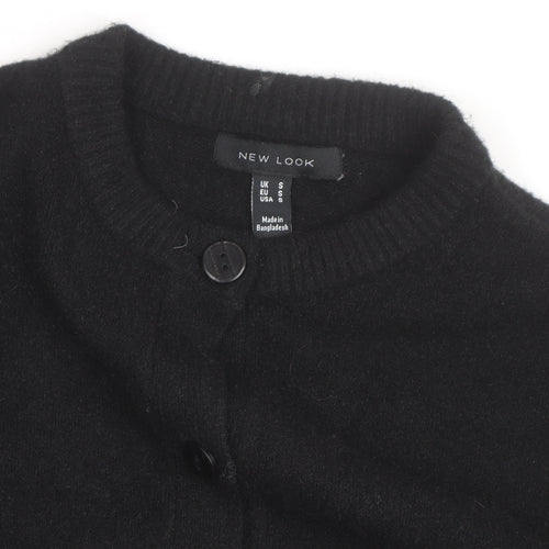 New Look Men’s Black S Button-Up Cardigan Knit Jumper