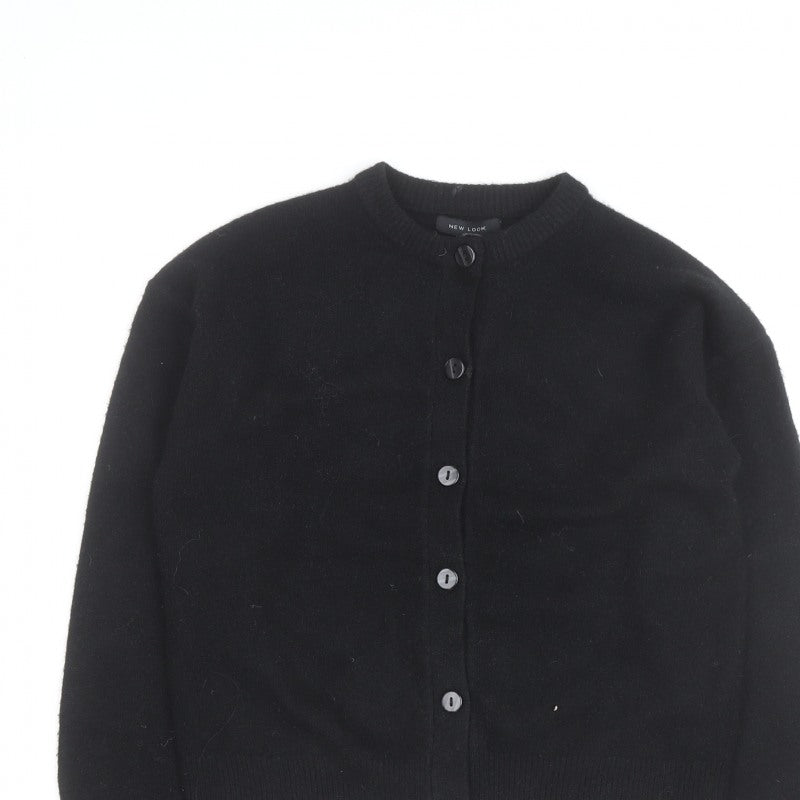 New Look Men’s Black S Button-Up Cardigan Knit Jumper