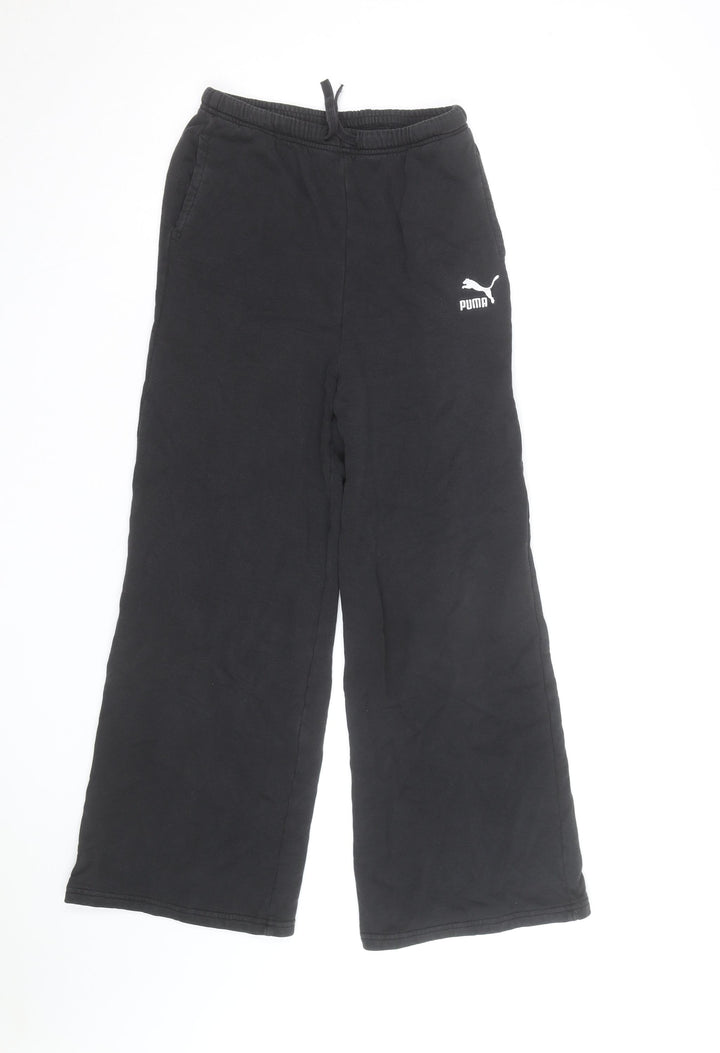 Puma Boys Black Sweatpants 8 Years Regular Fit Fleece Activewear Trousers