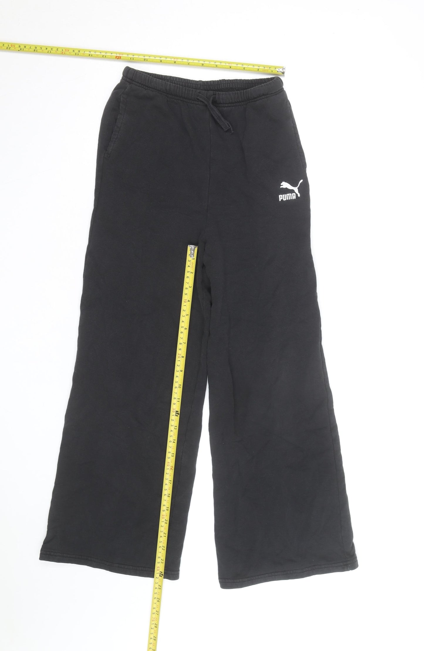 Puma Boys Black Sweatpants 8 Years Regular Fit Fleece Activewear Trousers