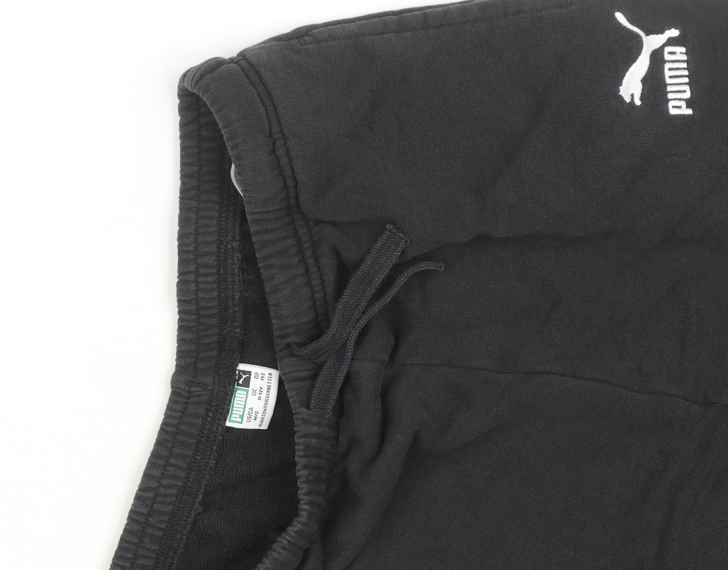 Puma Boys Black Sweatpants 8 Years Regular Fit Fleece Activewear Trousers