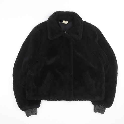 Sud Express Women’s Black Faux Fur Bomber Jacket Size S