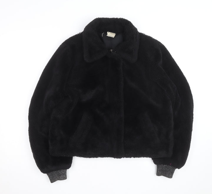 Sud Express Women’s Black Faux Fur Bomber Jacket Size S