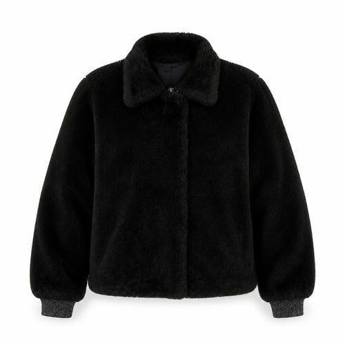 Sud Express Women’s Black Faux Fur Bomber Jacket Size S
