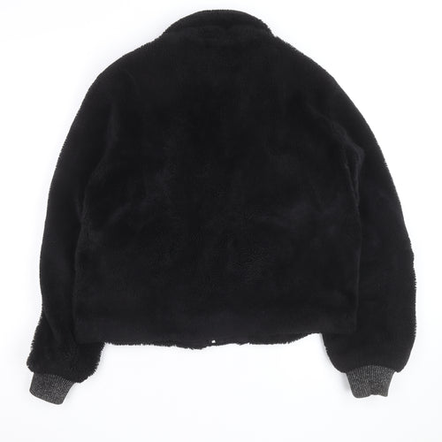 Sud Express Women’s Black Faux Fur Bomber Jacket Size S