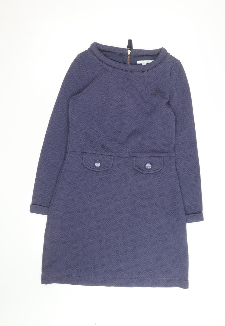 Boden Women Blue Size 10 Shift Knee Length Long Sleeve Dress