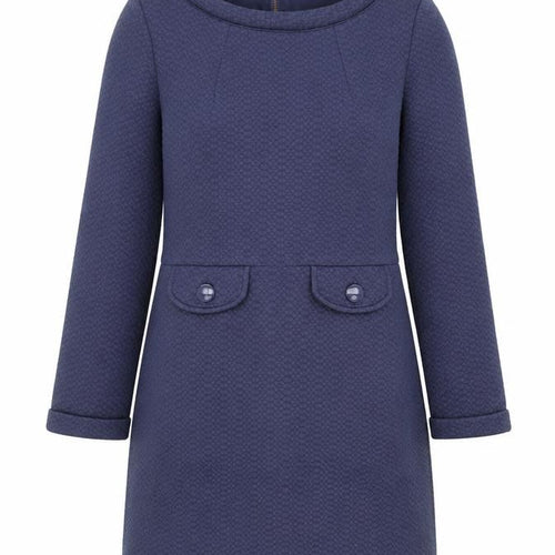 Boden Women Blue Size 10 Shift Knee Length Long Sleeve Dress
