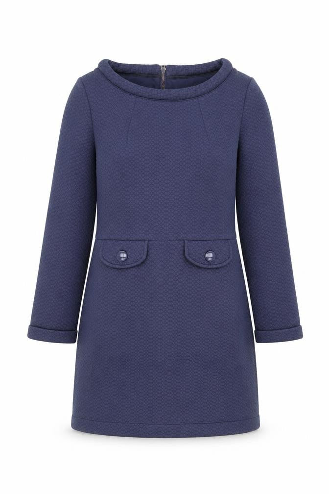 Boden Women Blue Size 10 Shift Knee Length Long Sleeve Dress