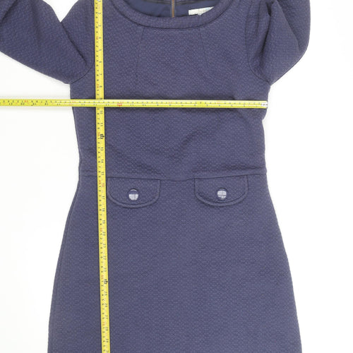 Boden Women Blue Size 10 Shift Knee Length Long Sleeve Dress