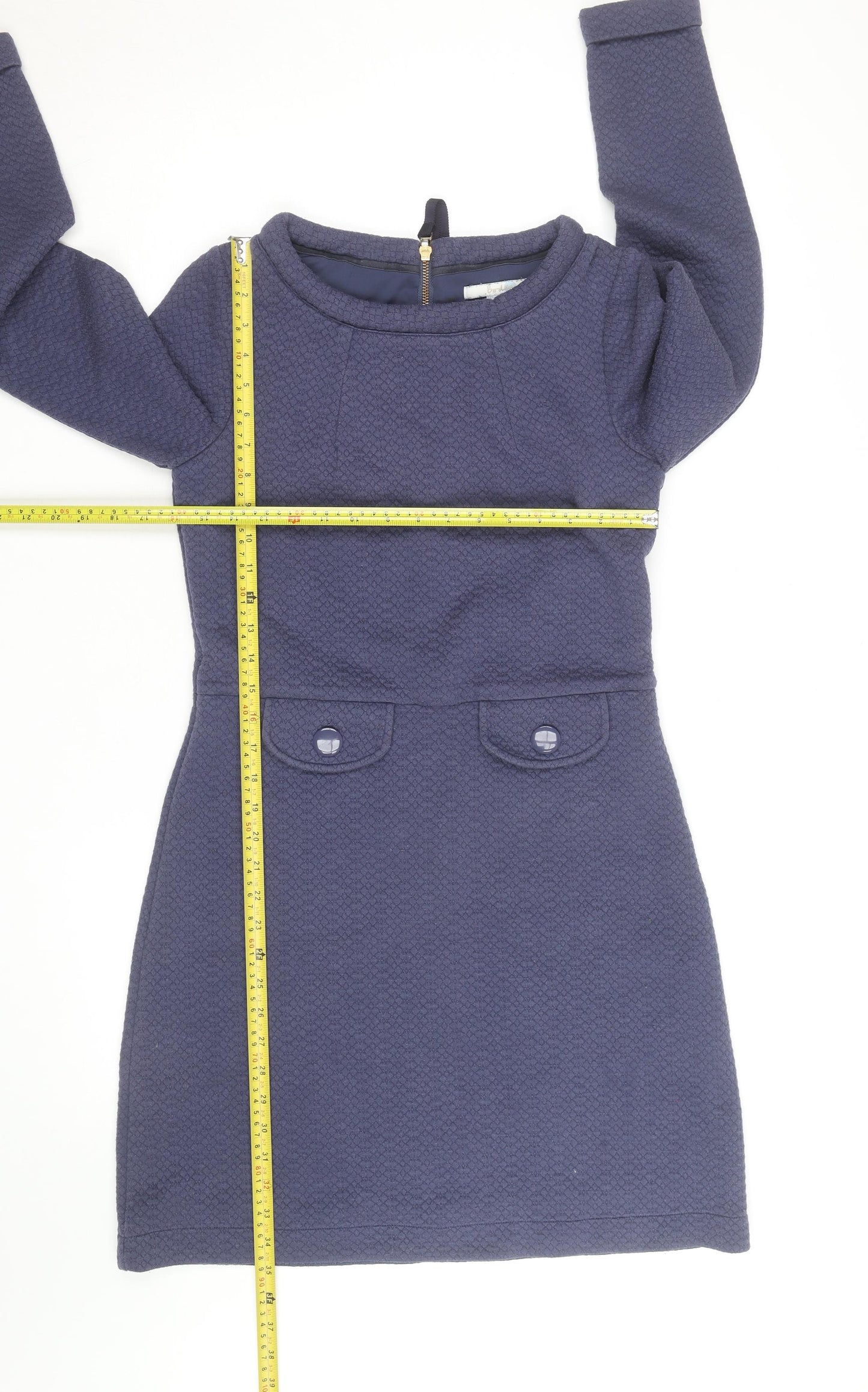 Boden Women Blue Size 10 Shift Knee Length Long Sleeve Dress