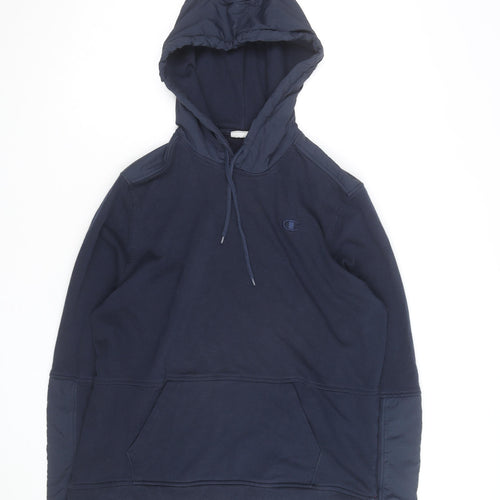 Champion Men's Blue Pullover Hoodie L Hooded Fleece Sweatshirt