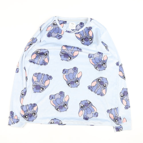 Disney Girls Blue Stitch Jumper Medium UK 12-14 Pullover Fleece