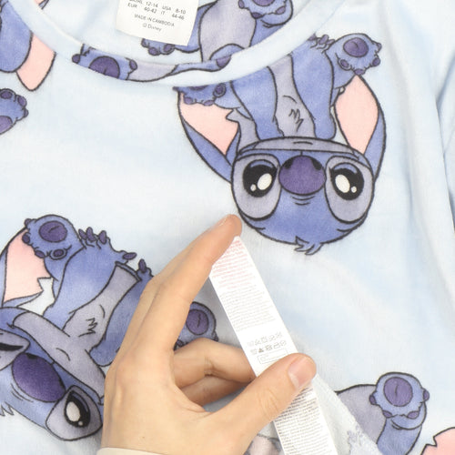 Disney Girls Blue Stitch Jumper Medium UK 12-14 Pullover Fleece