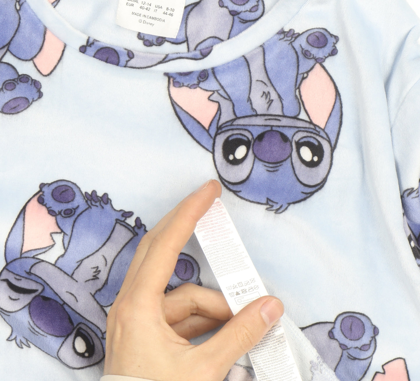 Disney Girls Blue Stitch Jumper Medium UK 12-14 Pullover Fleece