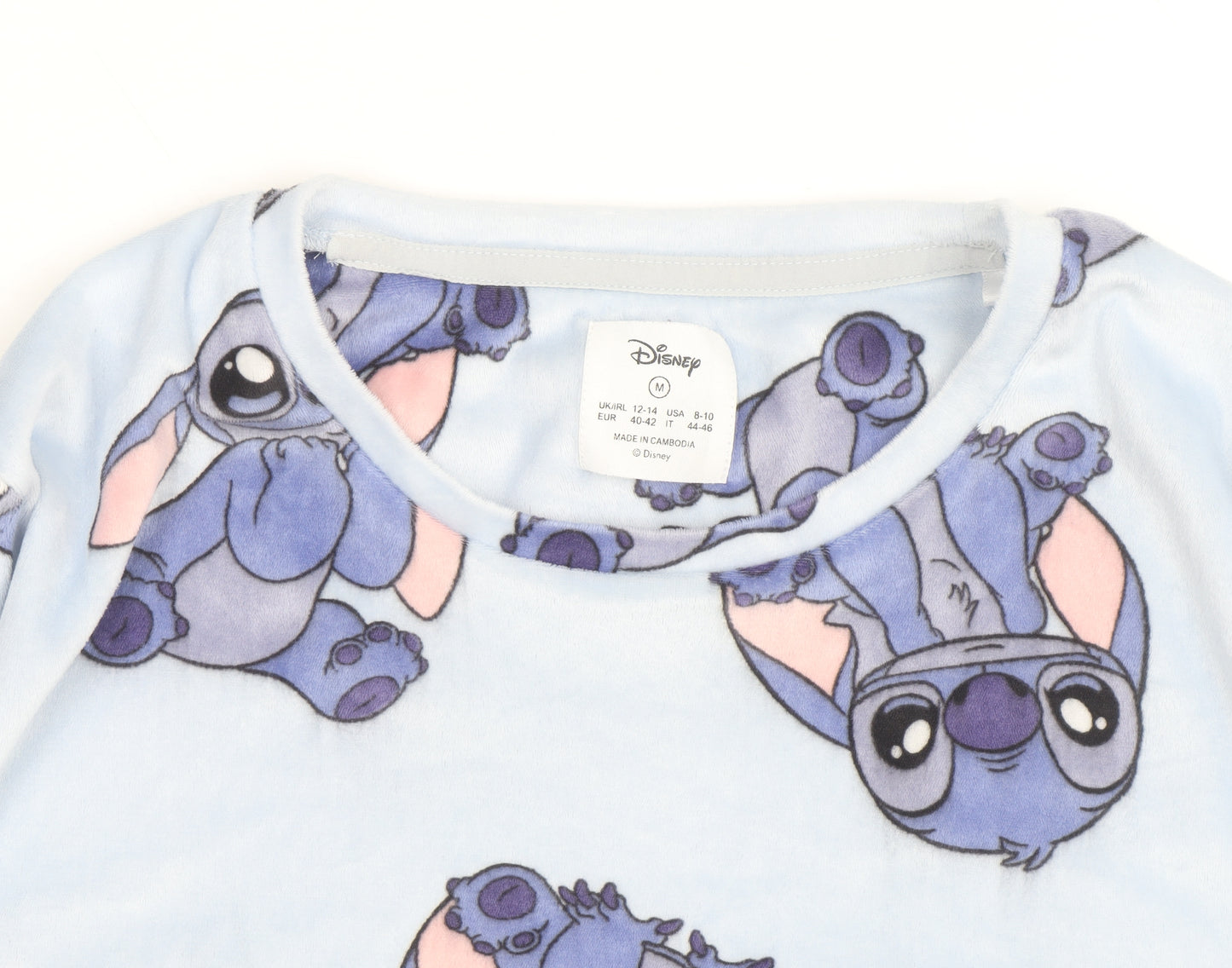 Disney Girls Blue Stitch Jumper Medium UK 12-14 Pullover Fleece