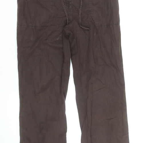Watery Casual Women’s Brown Cargo Trousers Size 16 Cotton Straight Leg