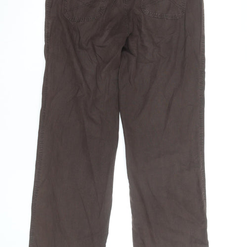 Watery Casual Women’s Brown Cargo Trousers Size 16 Cotton Straight Leg