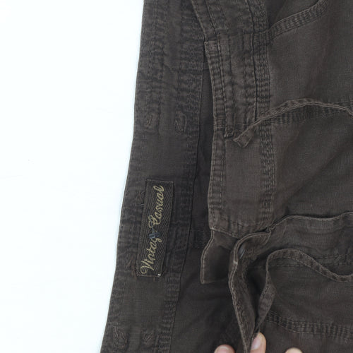 Watery Casual Women’s Brown Cargo Trousers Size 16 Cotton Straight Leg