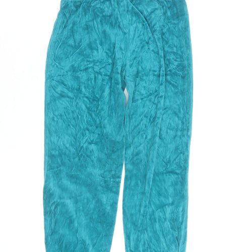 Denim Co Womens Green Velour Jogger Trousers Size S