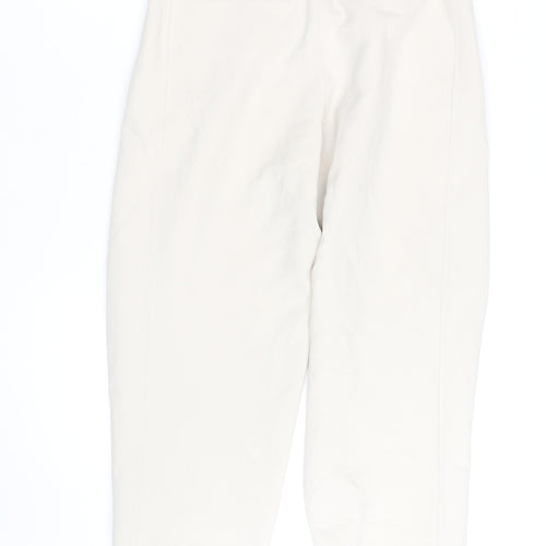 Zara Men's Ivory Cropped Pleated Tapered Trousers Size S