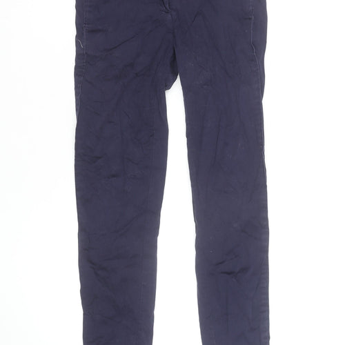 Marks and Spencer Women Blue Chino Slim Trousers Size 12