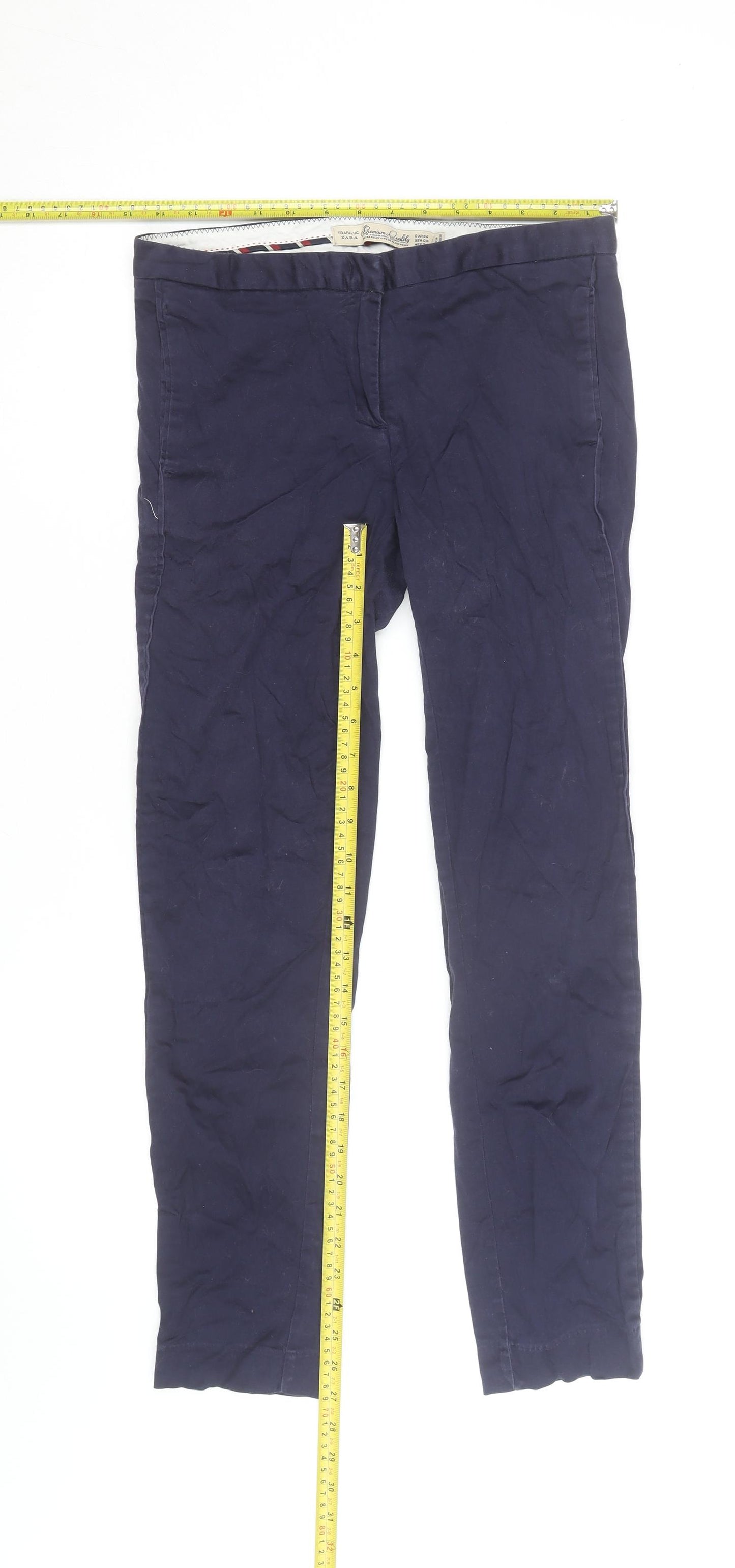 Marks and Spencer Women Blue Chino Slim Trousers Size 12