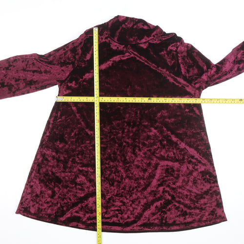 Nicole Collection Women’s Purple Velvet Roll Neck Shift Dress S