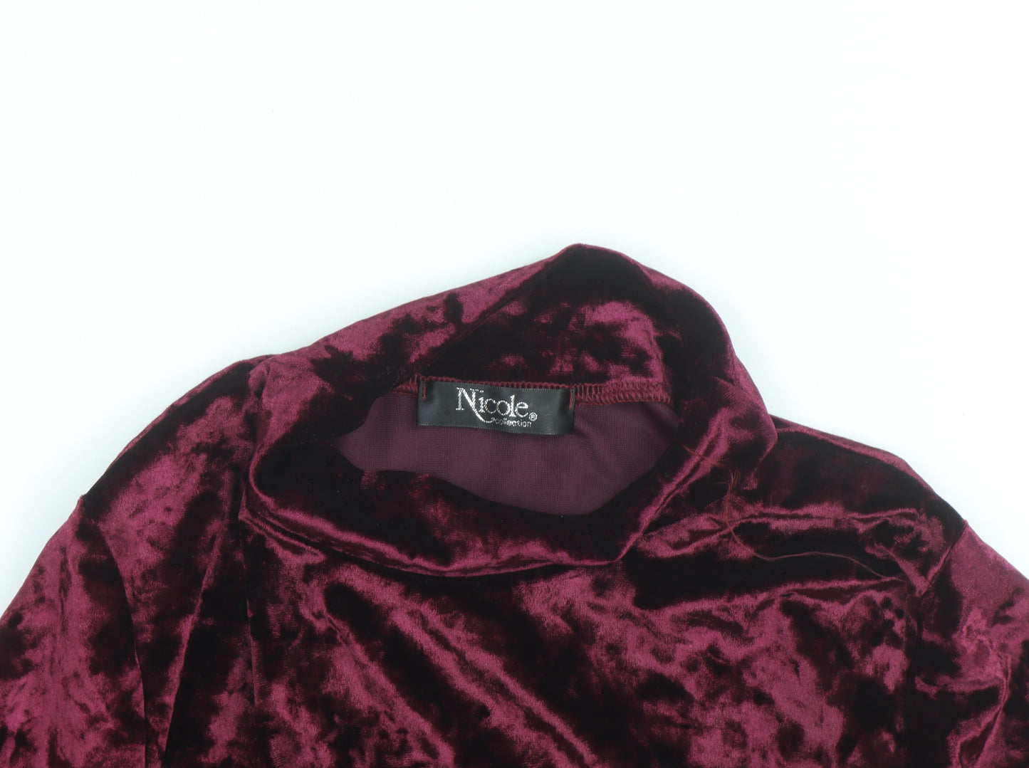 Nicole Collection Women’s Purple Velvet Roll Neck Shift Dress S