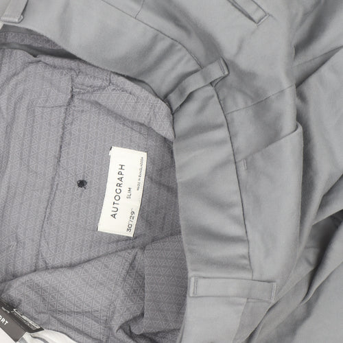 Marks and Spencer Autograph Men’s Grey Slim Fit Chino Trousers 30/29