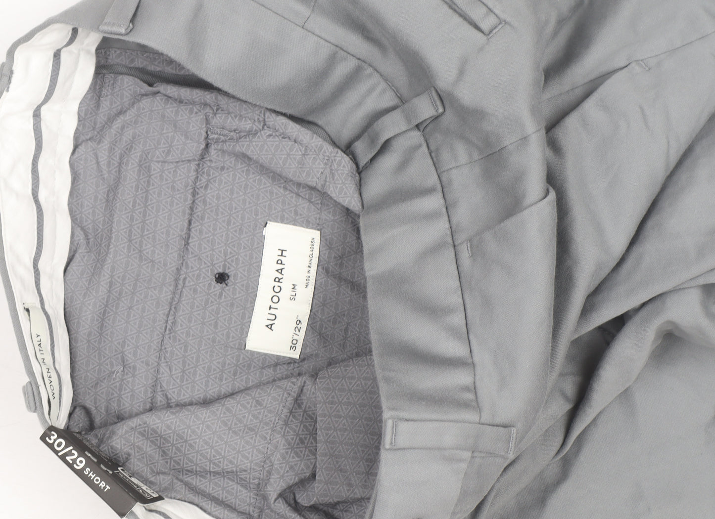 Marks and Spencer Autograph Men’s Grey Slim Fit Chino Trousers 30/29