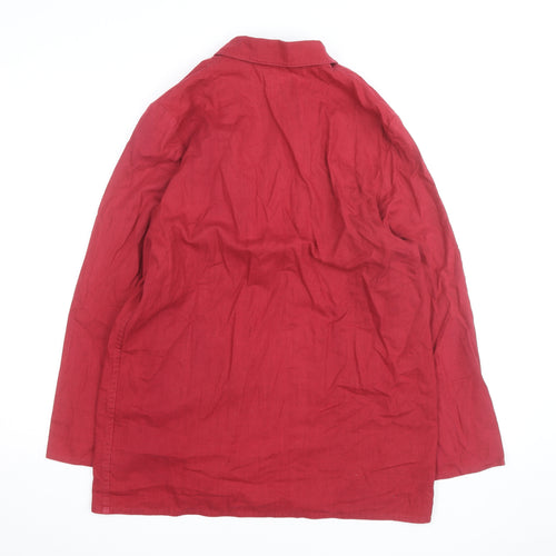 Marks and Spencer Womens Red Linen Cotton Blazer Size 14