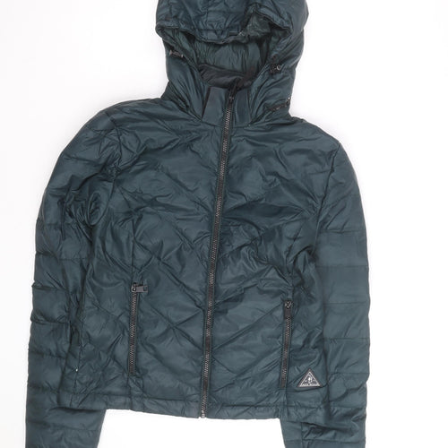 Jack Wills Womens Green Size 10 Hooded Puffer Jacket