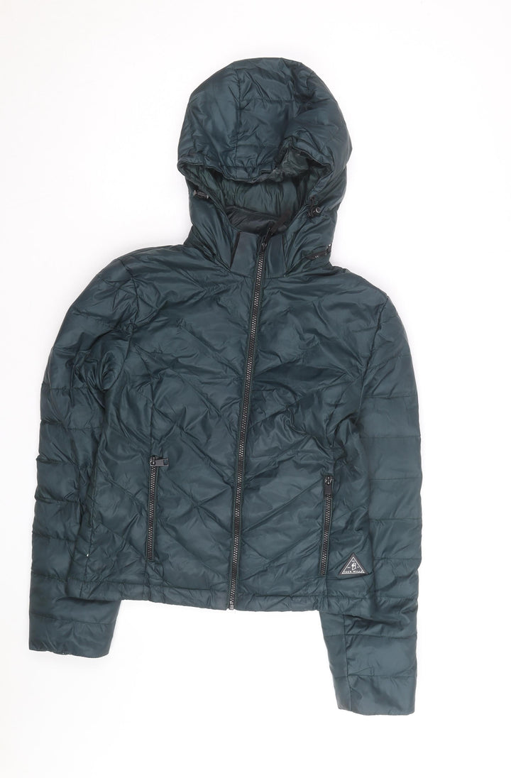 Jack Wills Womens Green Size 10 Hooded Puffer Jacket