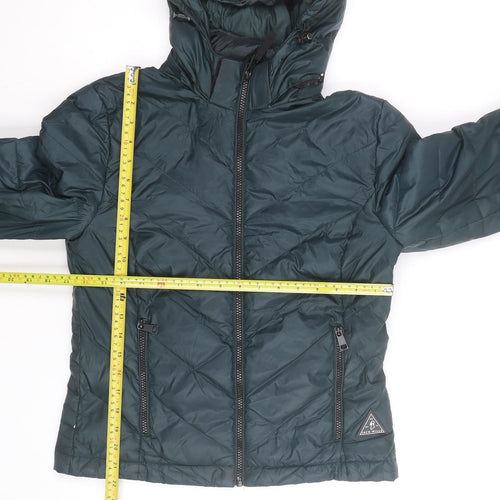 Jack Wills Womens Green Size 10 Hooded Puffer Jacket