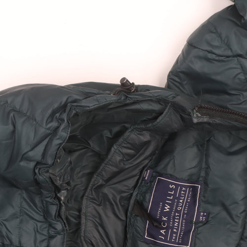 Jack Wills Womens Green Size 10 Hooded Puffer Jacket